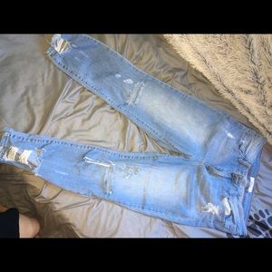 Ripped blue jeans